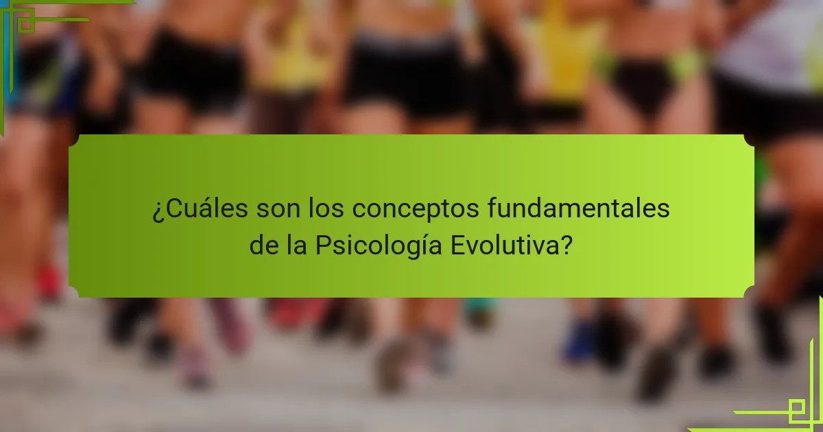 ¿Cuáles son los conceptos fundamentales de la Psicología Evolutiva?